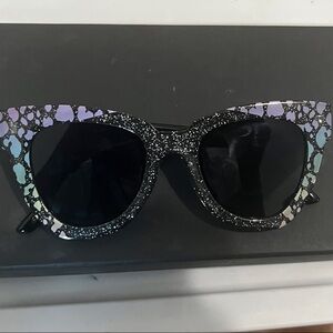 Betsey Johnson Black and Iridescent Sunglasses